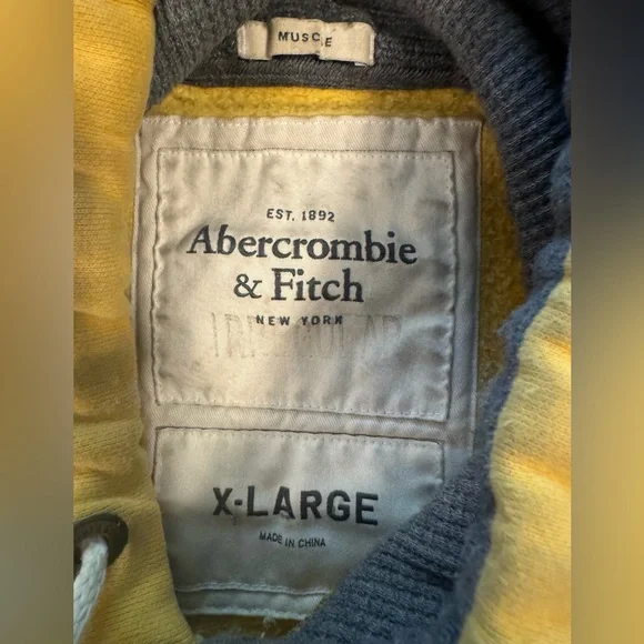 Abercrombie & Fitch Yellow Vintage Hoodie Sweatshirt - Picture 2 of 6